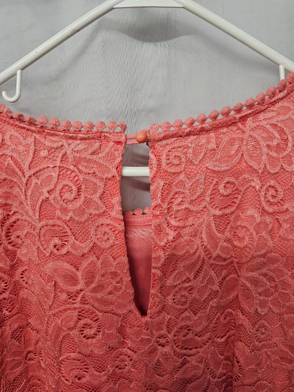 Espresso Dress Coral Floral Lace Shift Coquette 2X NWT - Picture 5 of 8